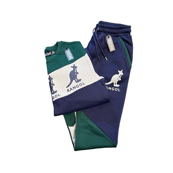 Kangol Men's Colorblock Fleece Sweatshirt &‎ Jogger Sweatpants Sz Med NWT - Picture 1 of 16
